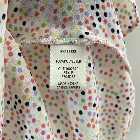 Max Studio Multi Color Polka Dot Blouse. - Picture 5 of 11